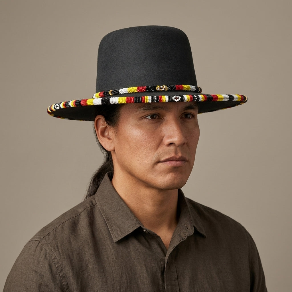 Size-57 Handmade Beaded Hat-6