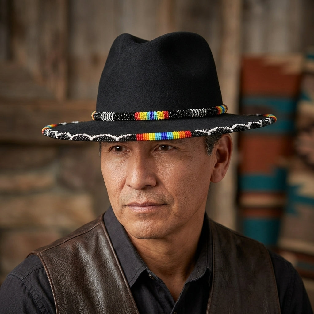Size-59 Handmade Beaded Hat-7