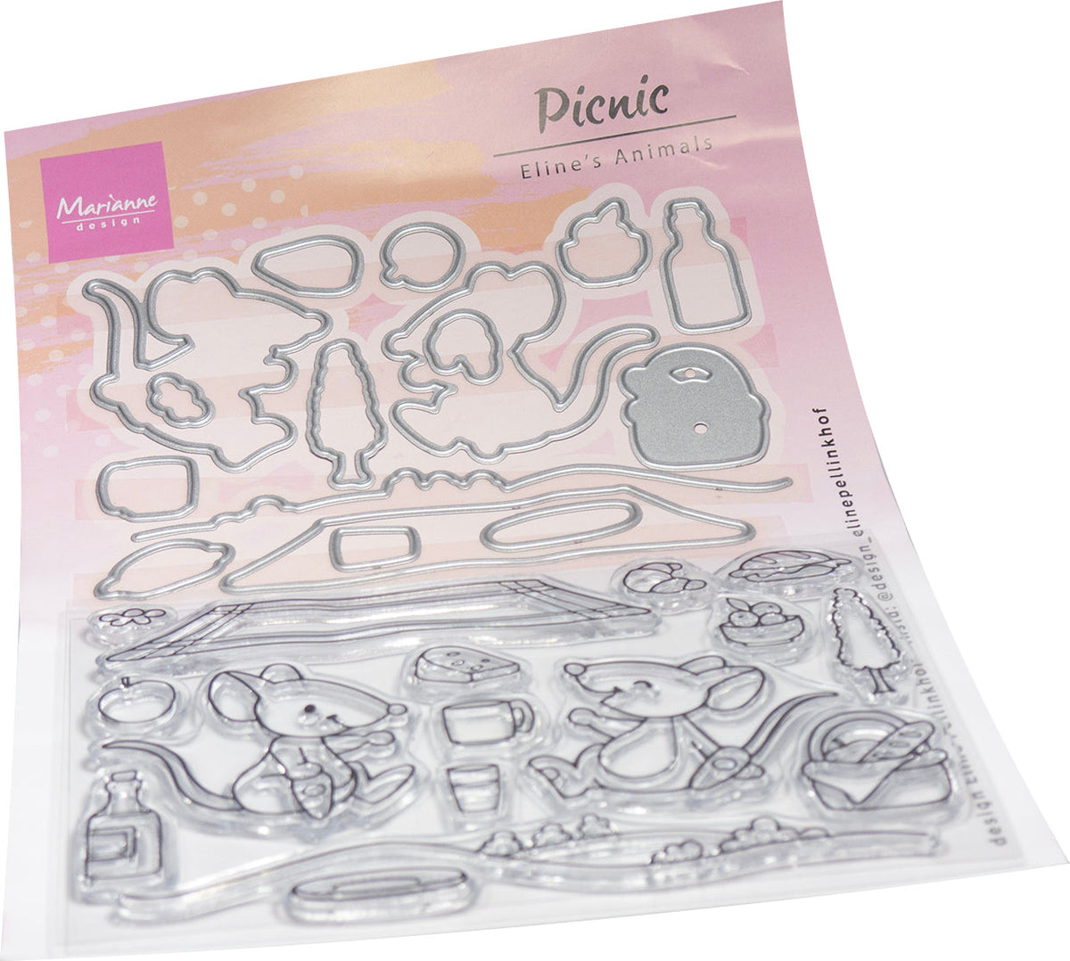 Marianne Design Stamp & Die Set - Eline's Animals - Picnic-1