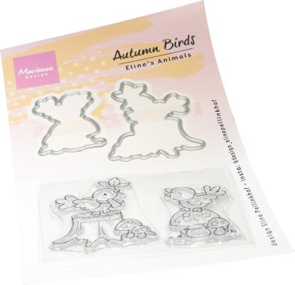 Marianne Design Stamp & Die Set - Eline's Animals - Autumn Birds-1