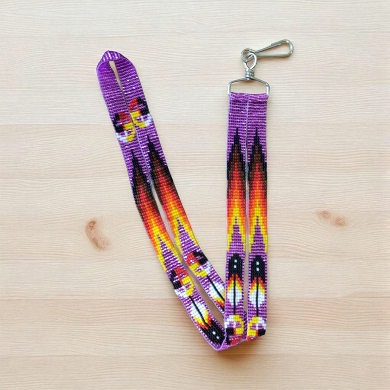 Light Purple Native Beaded Lanyard-2