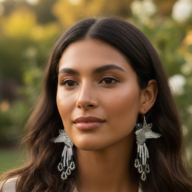 Handmade Beaded Hummingbird Earrings-2