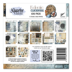 3Quarter Designs Eclectic Clocks 6x6 Paper Pack-1