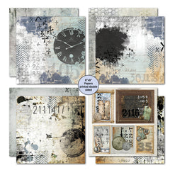 3Quarter Designs Eclectic Clocks 6x6 Paper Pack-3