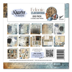 3Quarter Designs Eclectic Clocks 8x8 Paper Pack-1