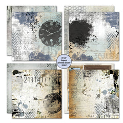 3Quarter Designs Eclectic Clocks 8x8 Paper Pack-3