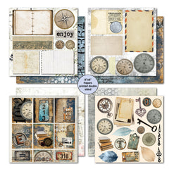 3Quarter Designs Eclectic Clocks 8x8 Paper Pack-4