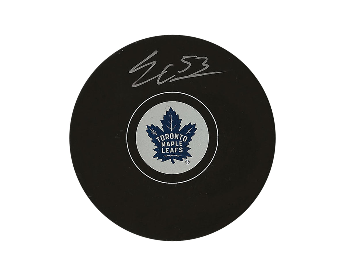 Easton Cowan Autographed Toronto Maple Leafs Autograph Model Puck-1
