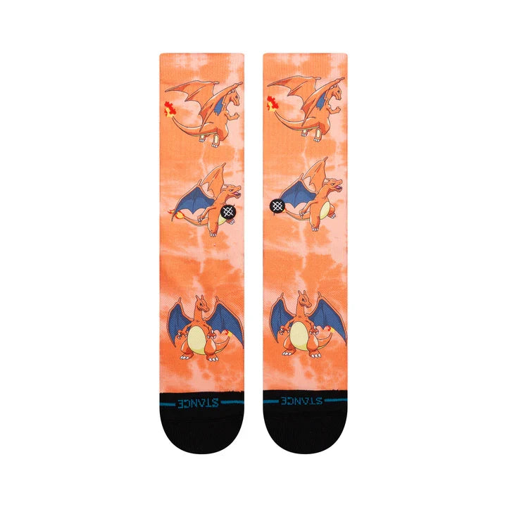 Stance x Pokémon 'Charizard' Crew Socks - Orange-2