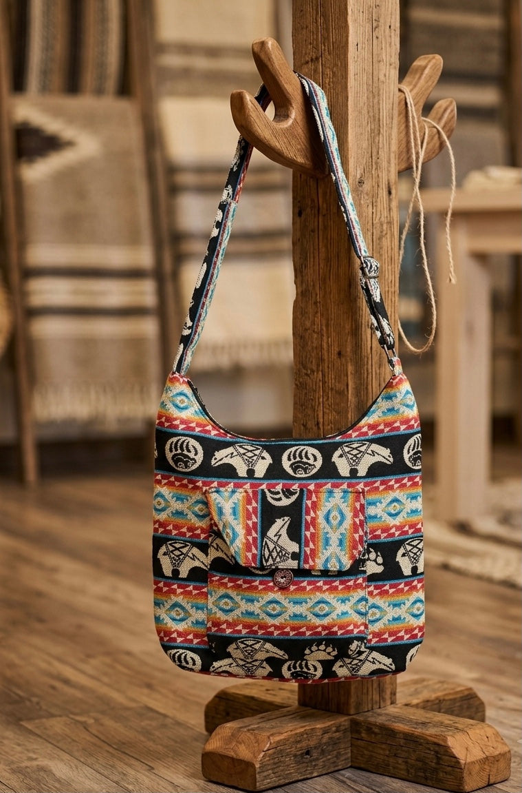 Red and Black Bear Paw Crossbody Bag-1