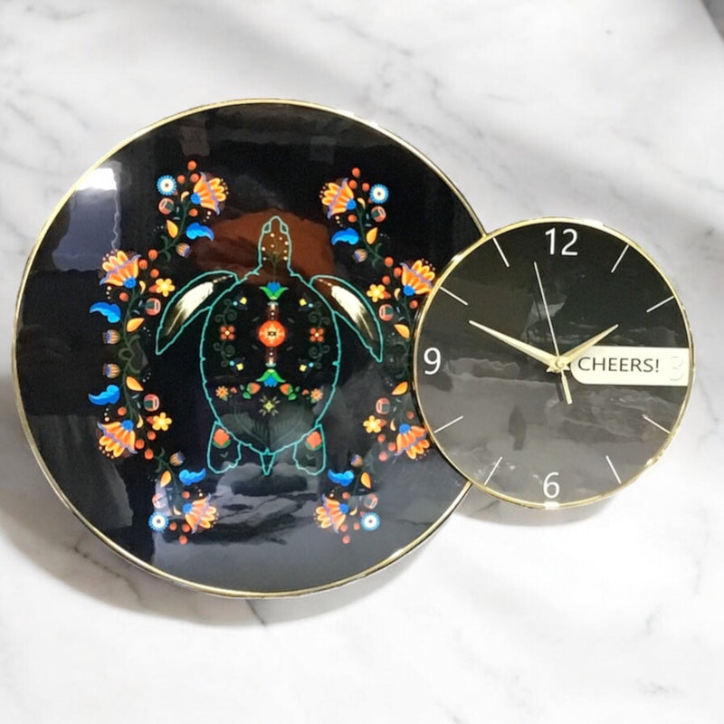 Turtle Black Native Wall Clock-4