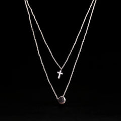 Cross Stainless Steel Necklace Pendants With Long Chain-3