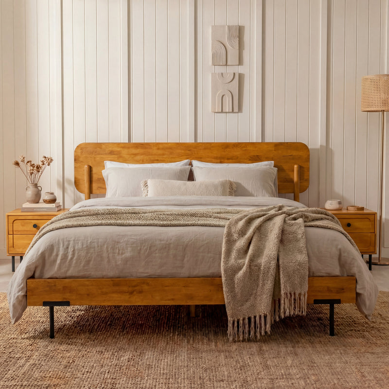 Frida Solid Wood Bed Frame-3