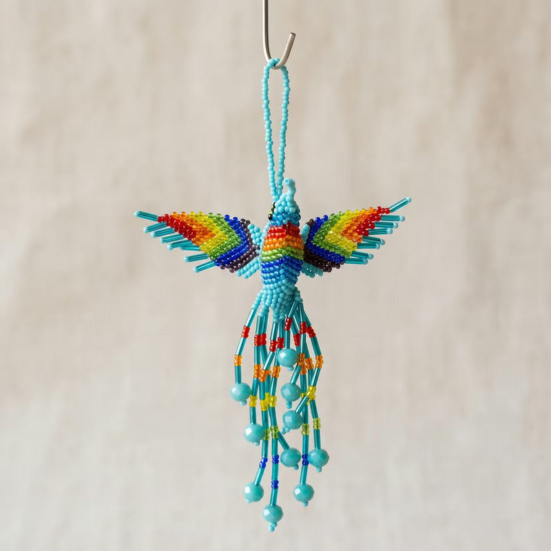 Turquoise Beaded Humming Bird-2