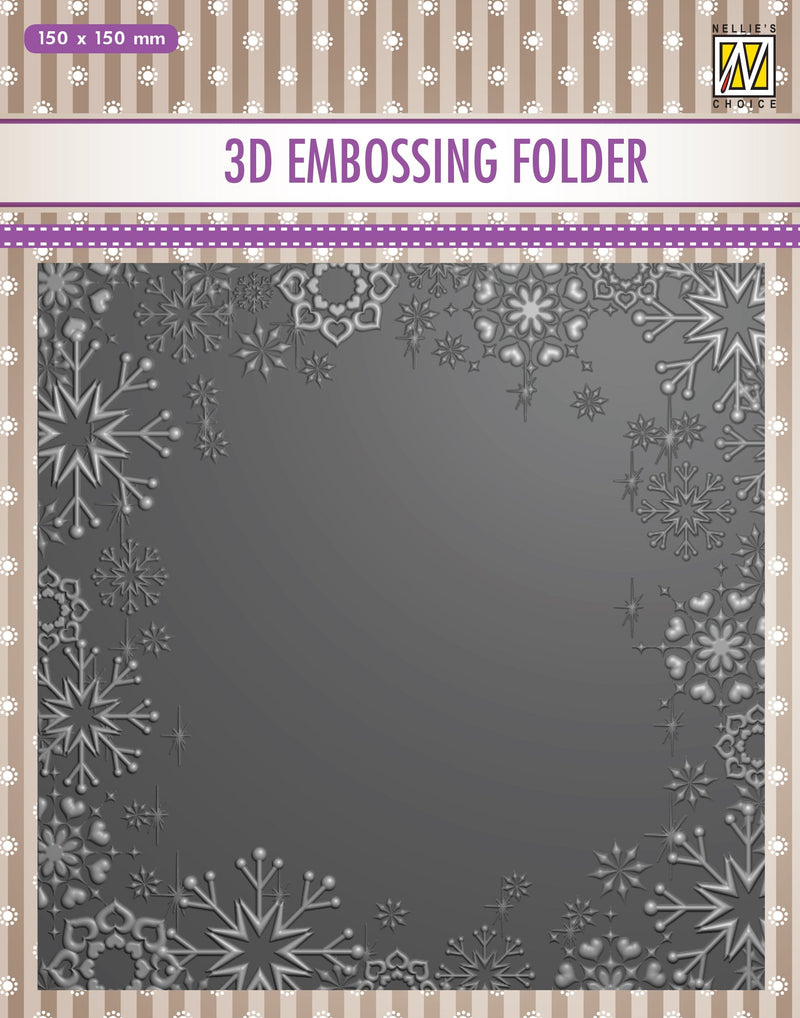 3D Embossing Folder -  Snowflake Frame-1
