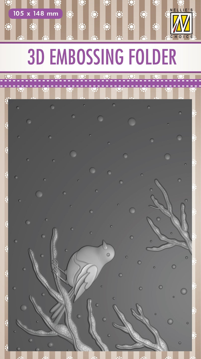 3D Embossing Folder - Bird on Branch-1