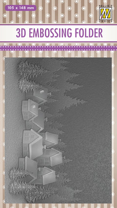 3D Embossing Folder -  Snowy Village-1