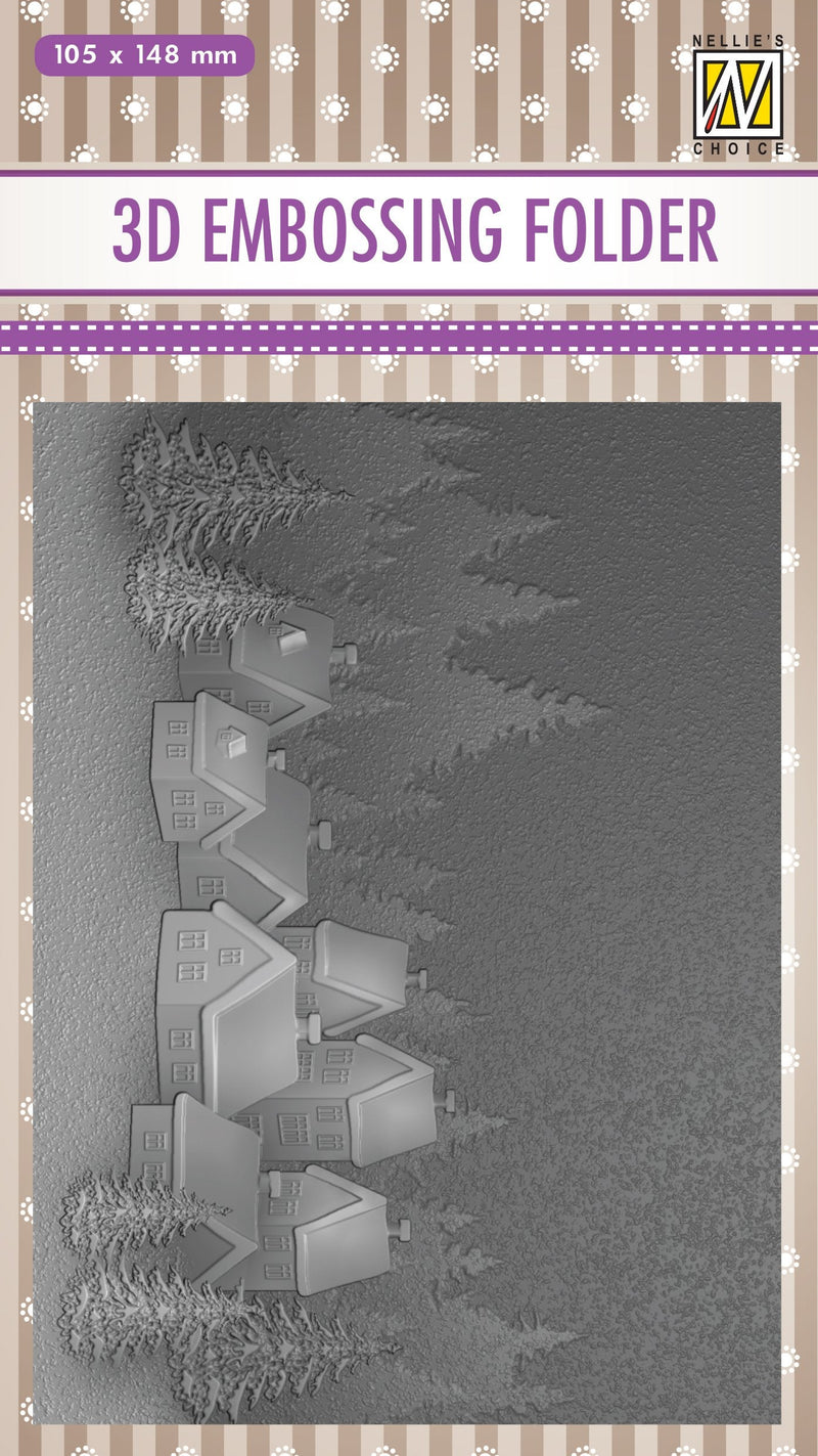 3D Embossing Folder -  Snowy Village-1