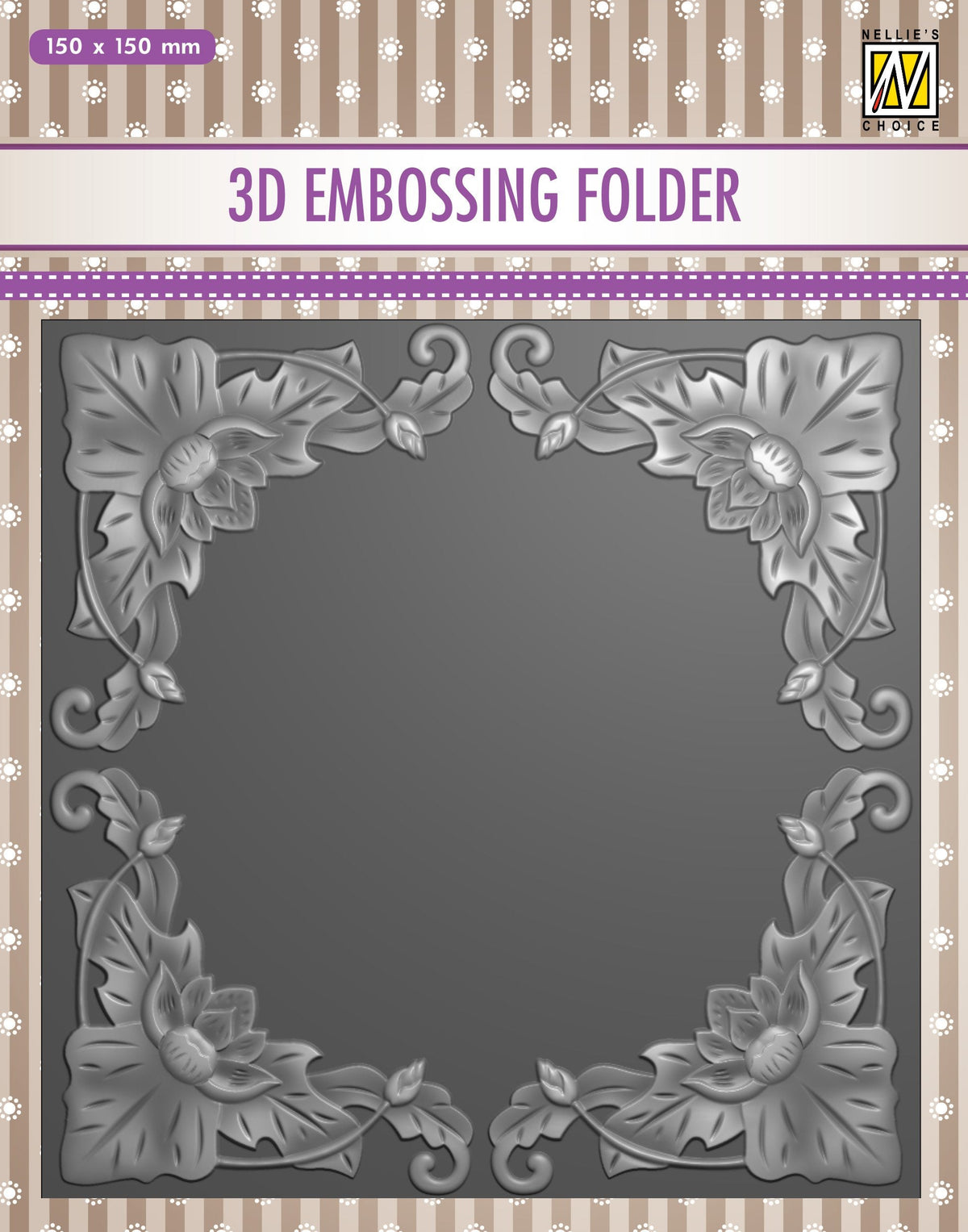 Nellie's Choice 3D Embossing Folder - Exotic Flower Frame-1