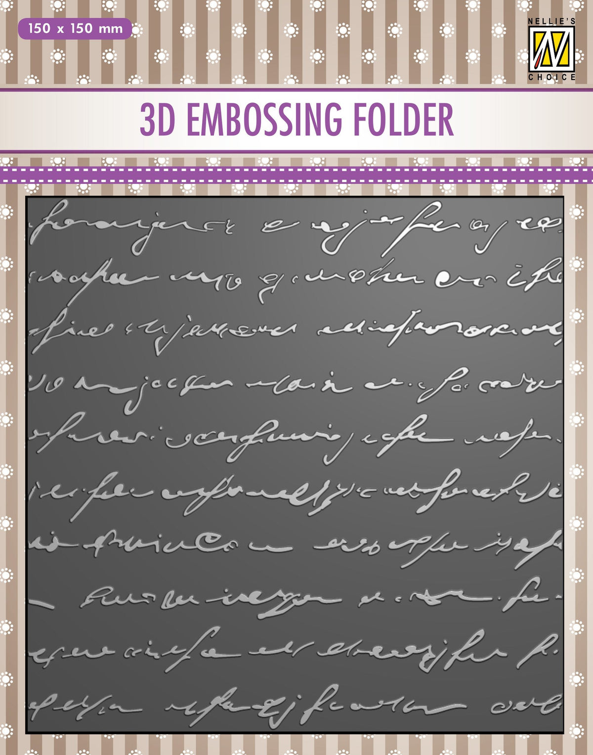 Nellie's Choice 3D Embossing Folder - Writing-1