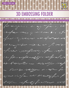 Nellie's Choice 3D Embossing Folder - Writing-1