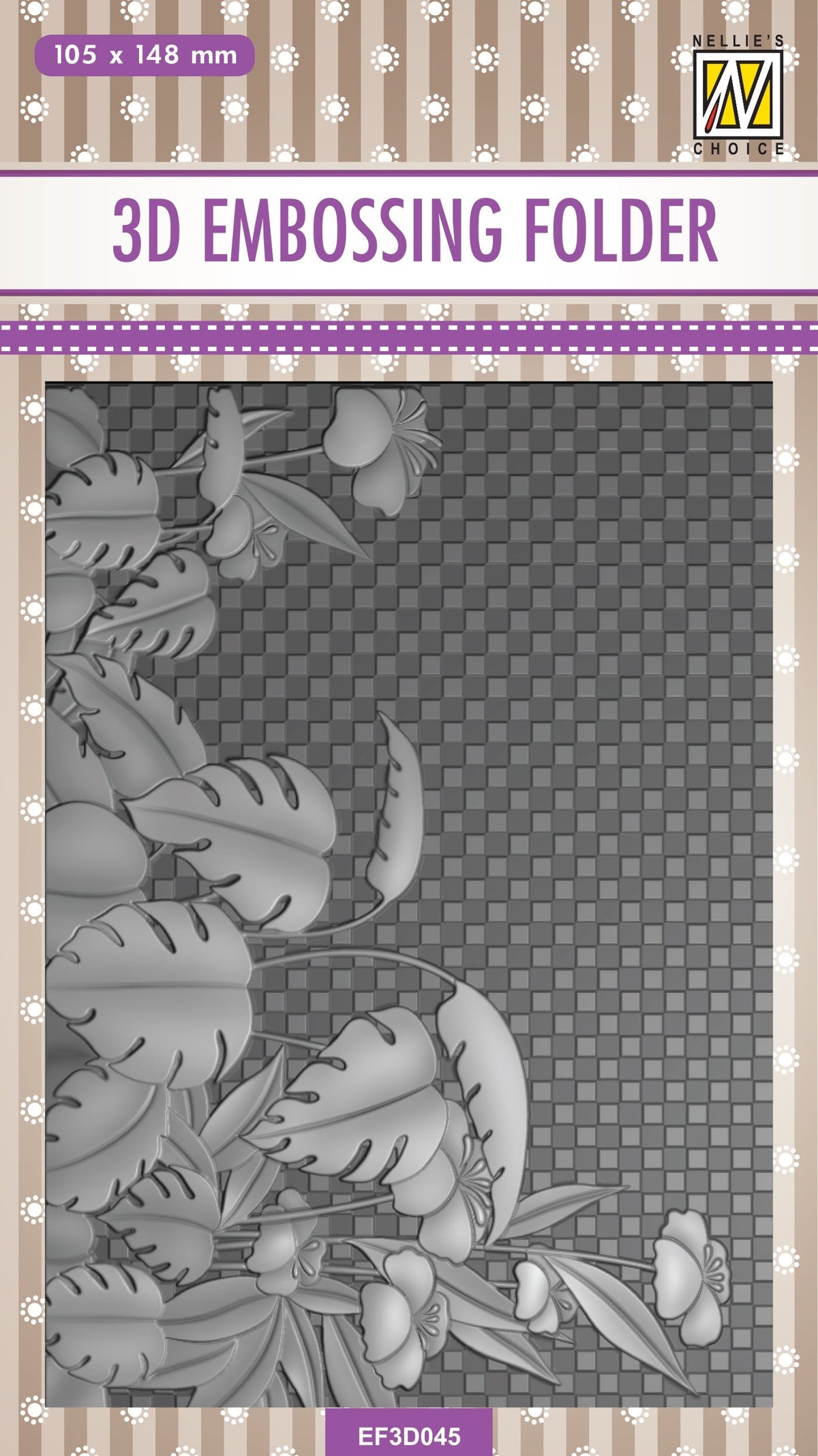 Nellie's Choice 3D Embossing Folder - Monstera Deliciosa-1