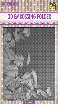 Nellie's Choice 3D Embossing Folder - Monstera Deliciosa-1