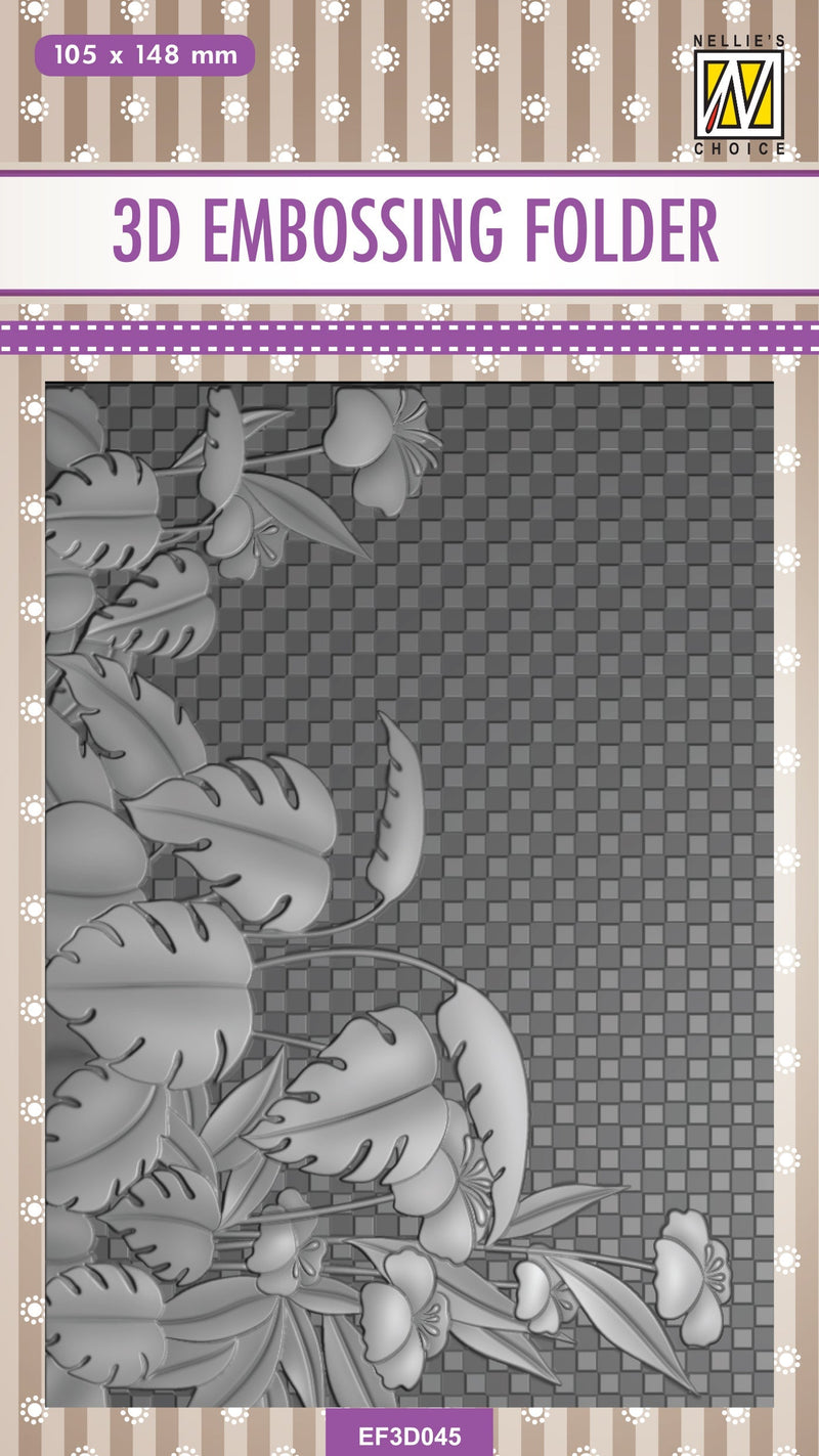 Nellie's Choice 3D Embossing Folder - Monstera Deliciosa-1