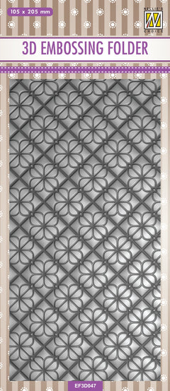 Nellie's Choice 3D Embossing Folder Slimline - Flower Backgrounds-1