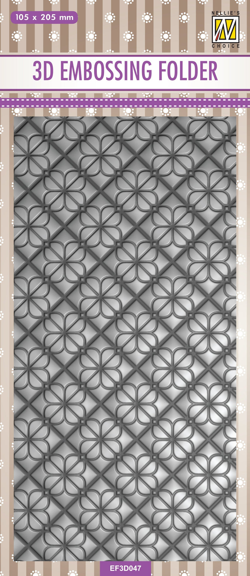 Nellie's Choice 3D Embossing Folder Slimline - Flower Backgrounds-1