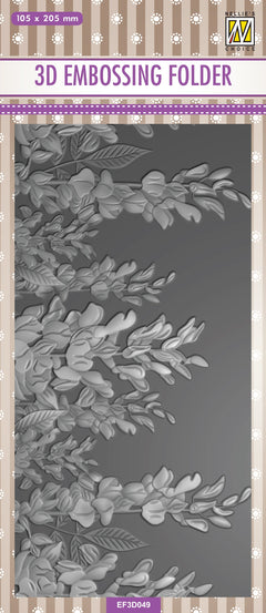 Nellie's Choice 3D Embossing Folder Slimline - Lupins-1