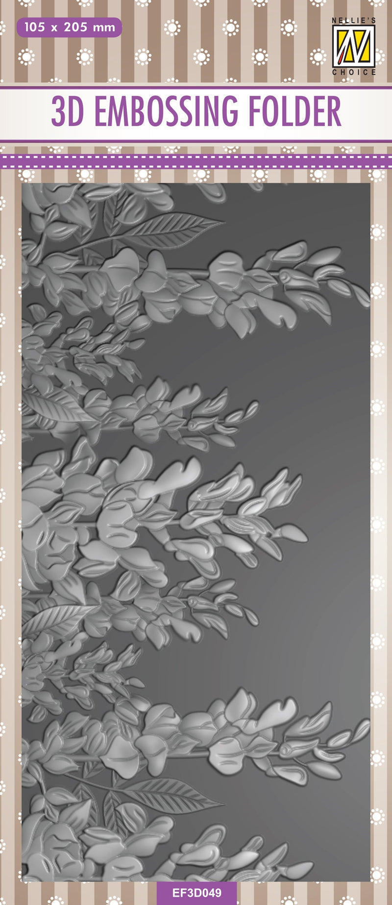 Nellie's Choice 3D Embossing Folder Slimline - Lupins-1
