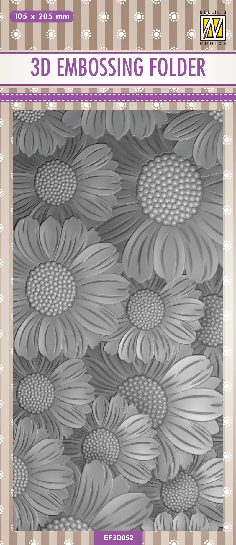 Nellie's Choice 3D Embossing Folder Slimline - Marigolds-1