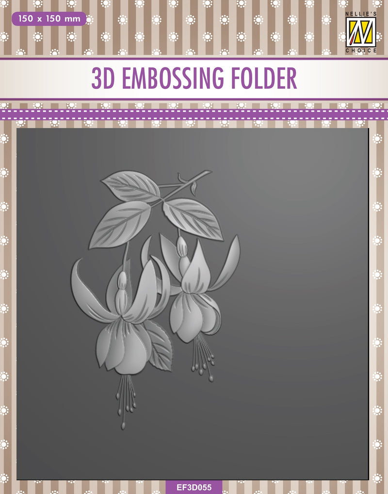 Nellie's Choice 3D Embossing Folder Square - Fuchsia-1