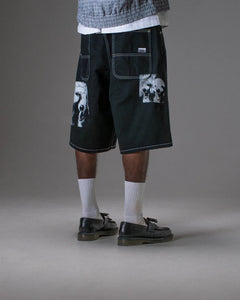 Jacker 'Poodle Pals' Denim Baggy Shorts - Black-7