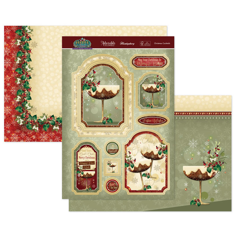 Christmas Cocktails Luxury Topper Set-1