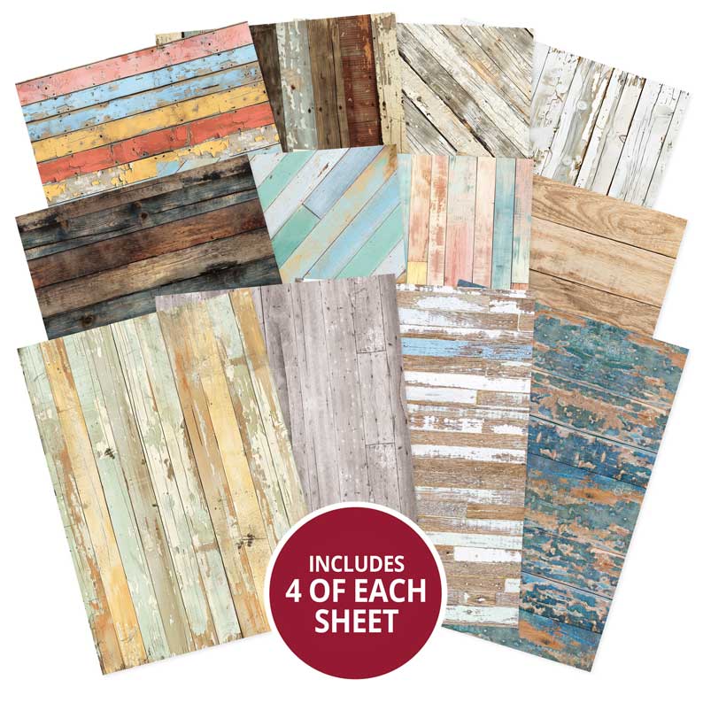 Hunkydory Essential Selection Paper Pad - Weathered Wood-2