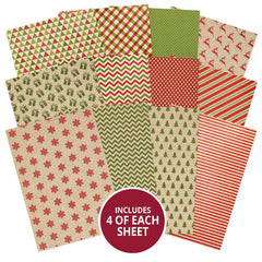Bloc de papier Hunkydory Essential Selection - Kraft de Noël-2