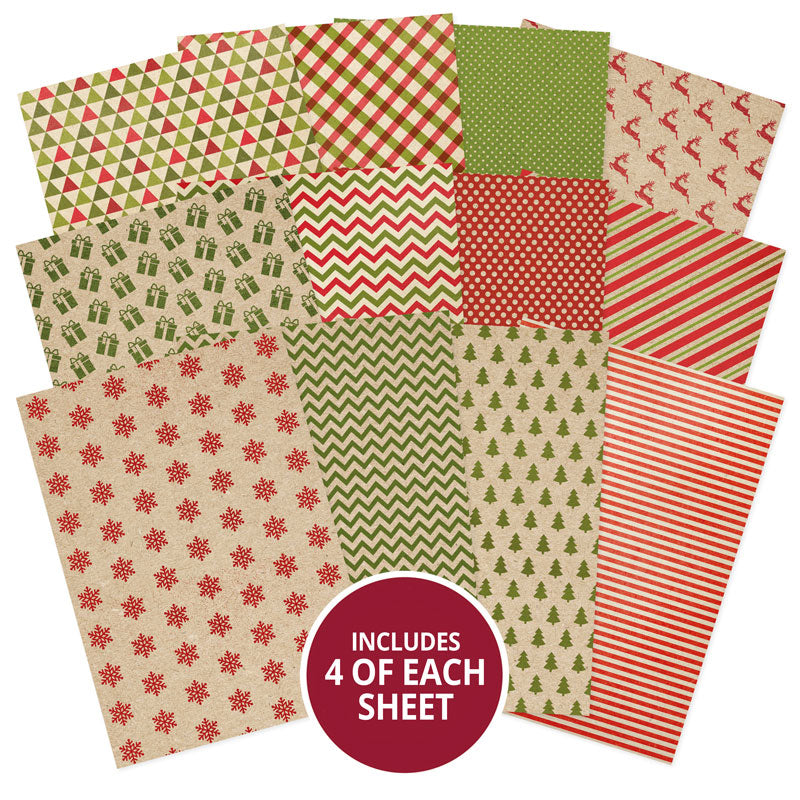 Bloc de papier Hunkydory Essential Selection - Kraft de Noël-2