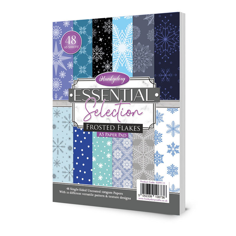 Hunkydory Bloc de papier sélection essentielle – Flocons givrés-1