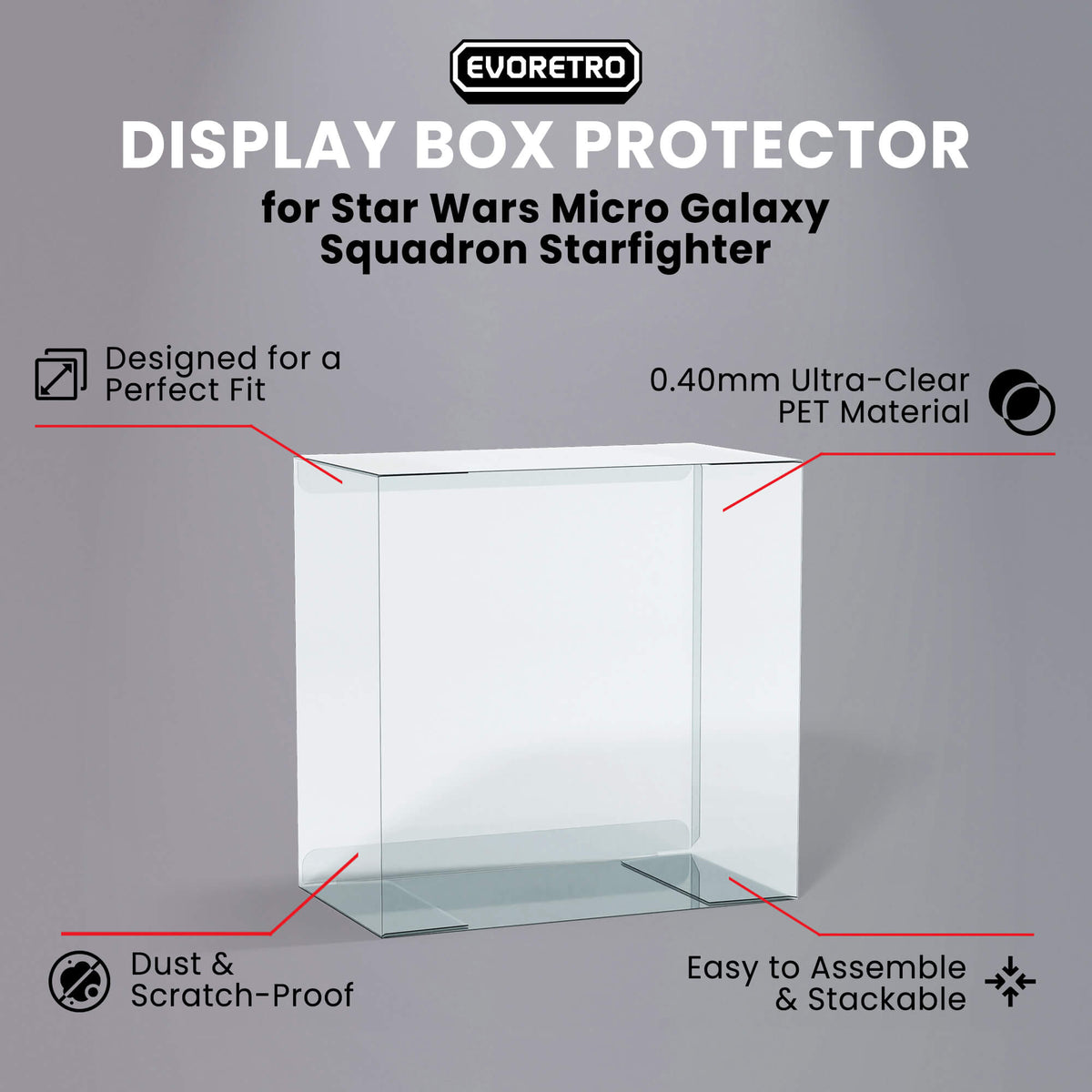 Star Wars Micro Galaxy Squadron Starfighter EVORETRO PET Protectors (0.40 mm, 10-Pack)-8