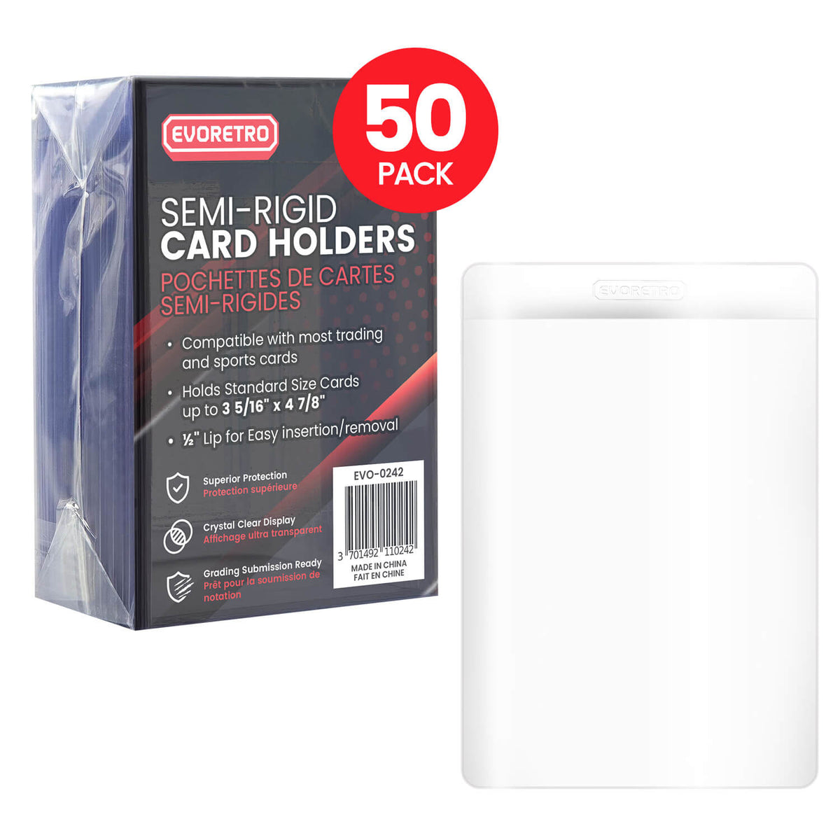 EVORETRO Semi-Rigid Card Holders - Grading 3 5/16” × 4 7/8”-2