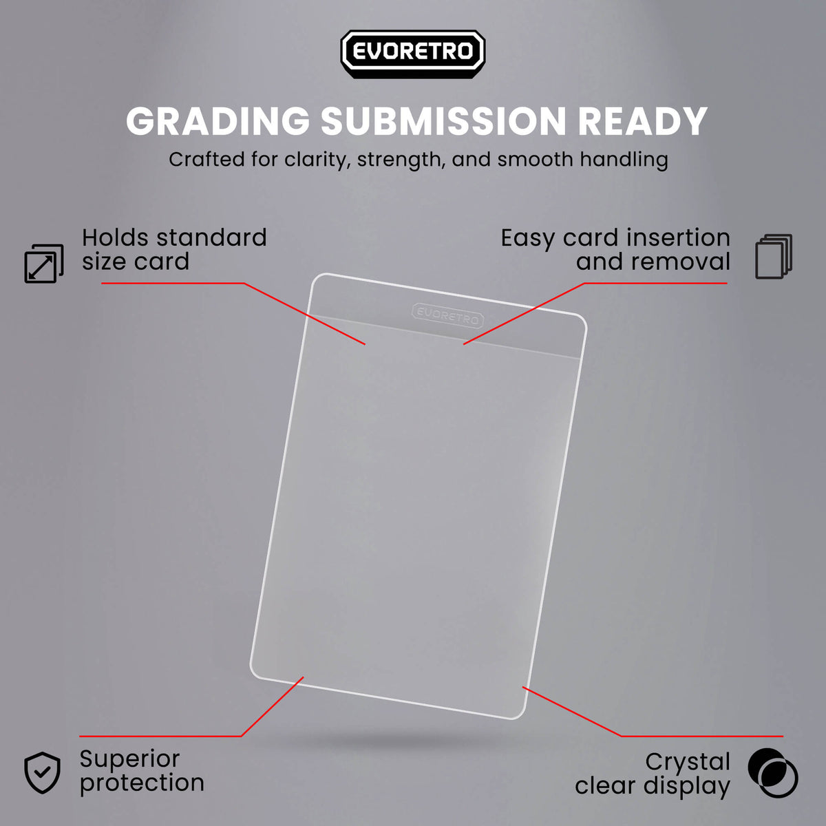 EVORETRO Semi-Rigid Card Holders - Grading 3 5/16” × 4 7/8”-5