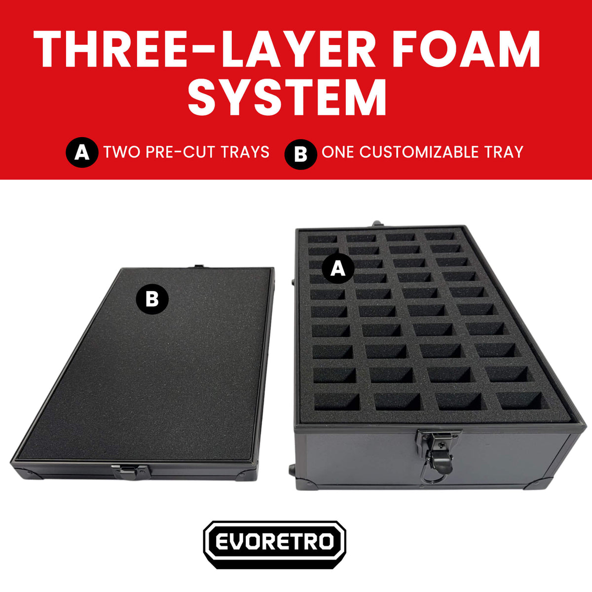 80-Slot EVORETRO Miniature Storage Case with Customizable Foam-3