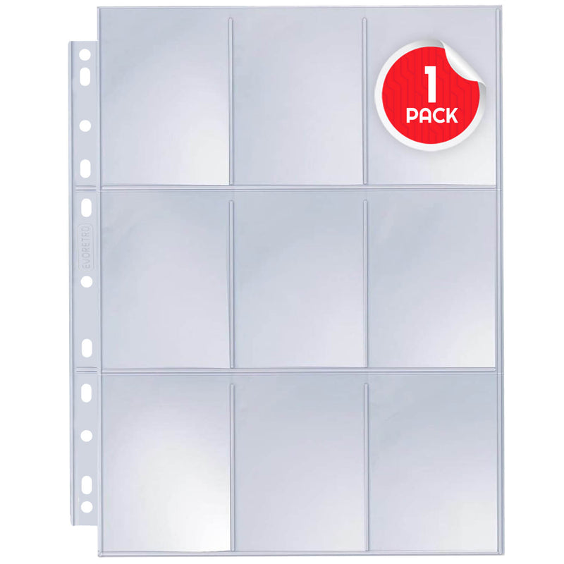 EVORETRO 9-Pocket Binder Pages for Trading Cards | 40 Sheets-10