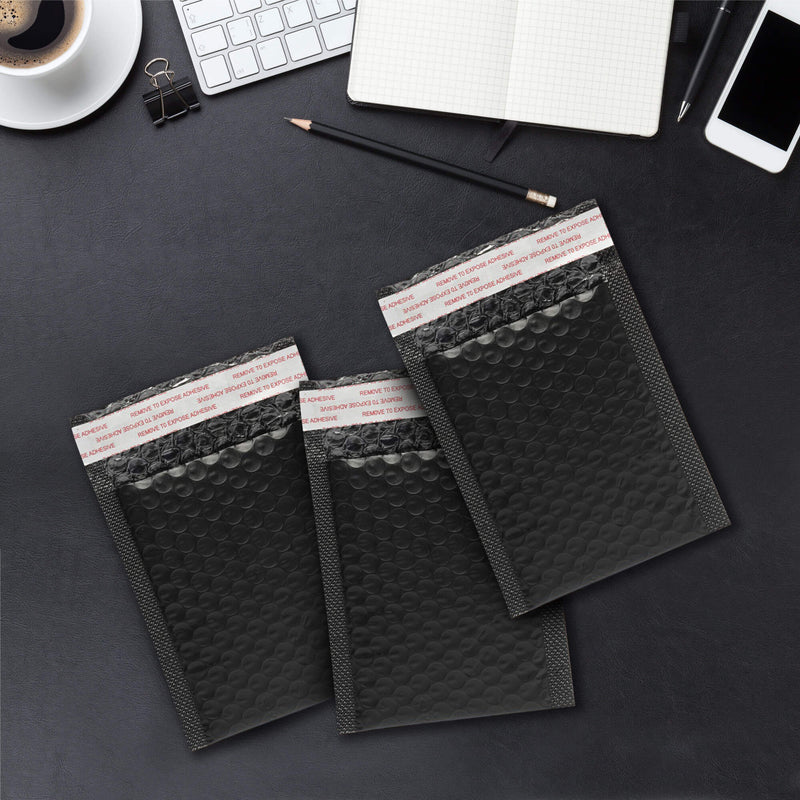 EVORETRO 50x Poly Bubble Mailers  6x10" – Black Protective Shipping Envelopes-5
