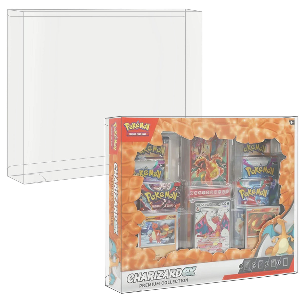 Pokemon Collection Box EVORETRO Protector – Charizard EX Fit (5 Pack)-4