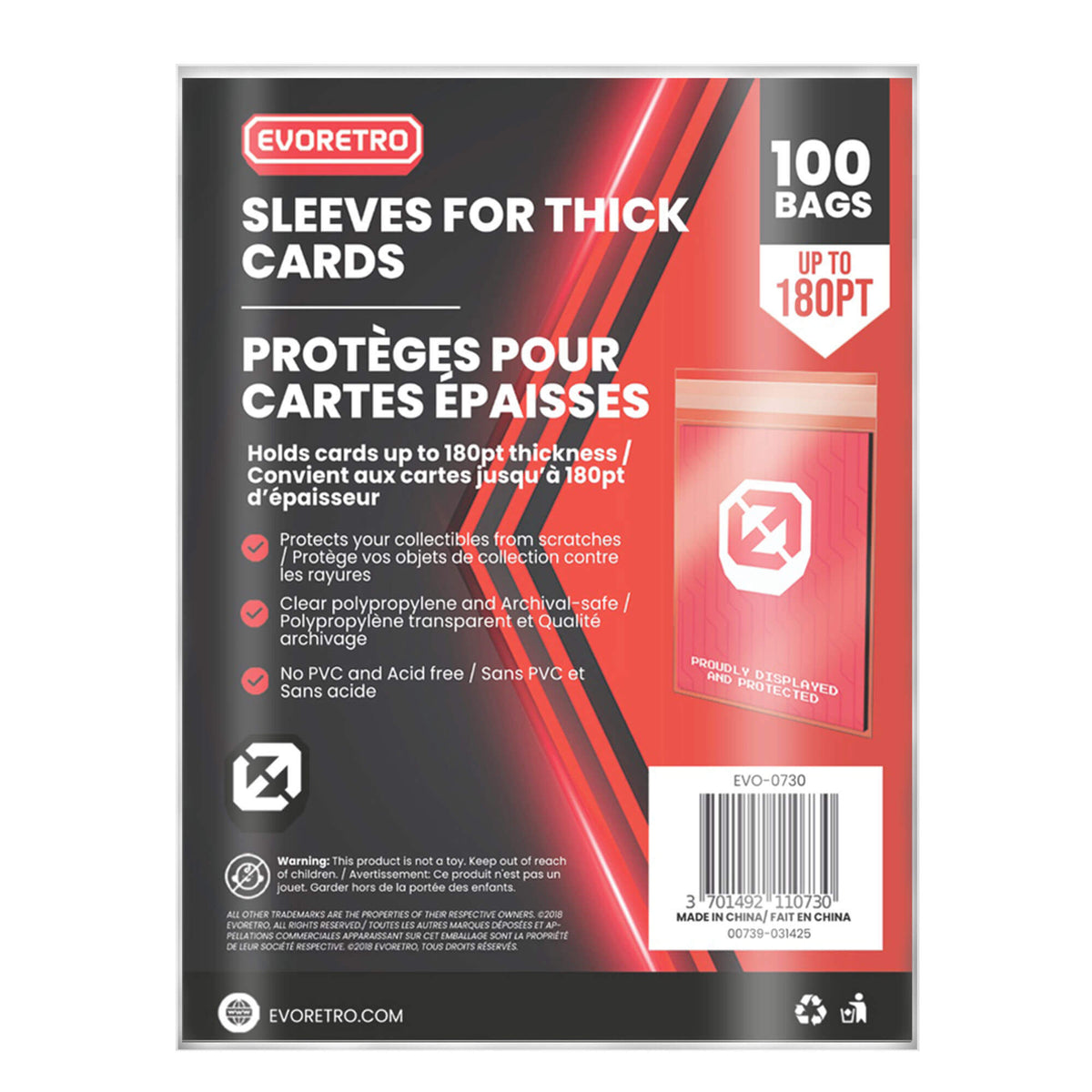 Large Card Sleeves – Fits Thick Cards Up to 180pt (Pack of 100)-5