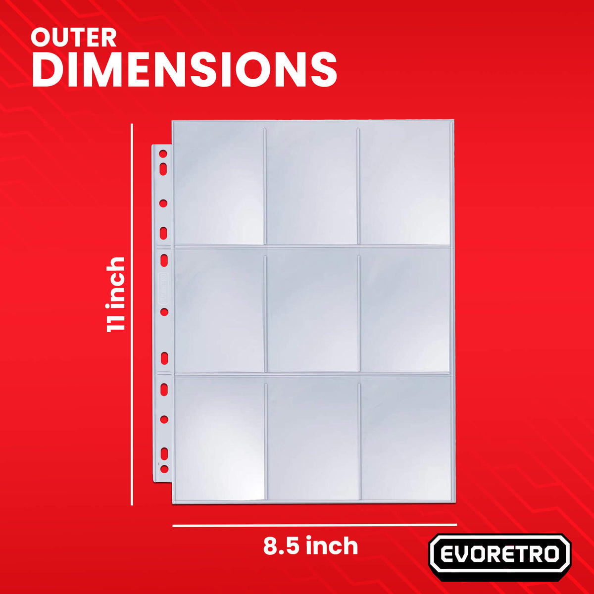 EVORETRO 9-Pocket Binder Pages for Trading Cards | 40 Sheets-6