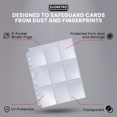 EVORETRO 9-Pocket Binder Pages for Trading Cards | 40 Sheets-5